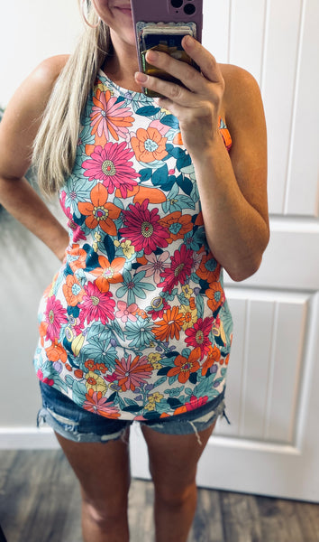 Festival Season Floral Halter Tank