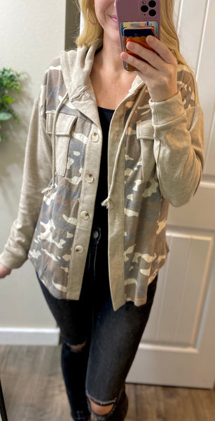 Camo Hoodie Shacket