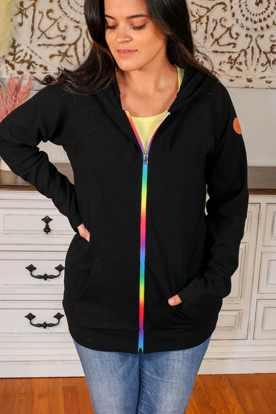 Rainbow Zipper Full Zip Hoodie