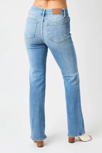 Judy Blue Straight Midwash Non-Distress Denim