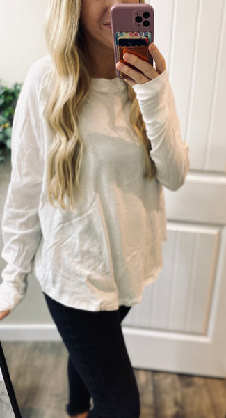 Cotton Raglan Sleeve Thumbhole Top