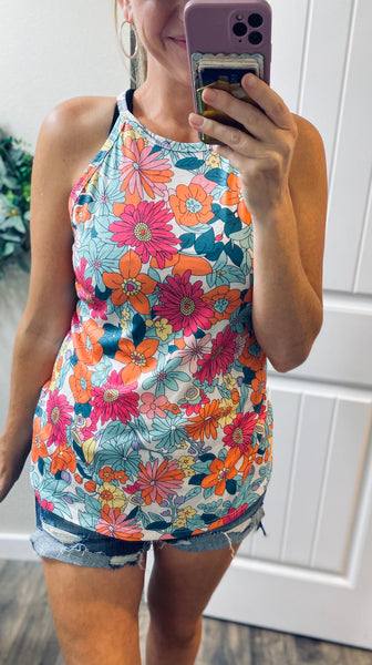 Festival Season Floral Halter Tank