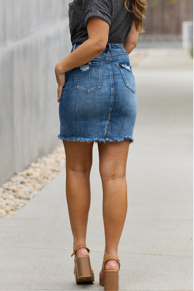 Risen Denim Skirt