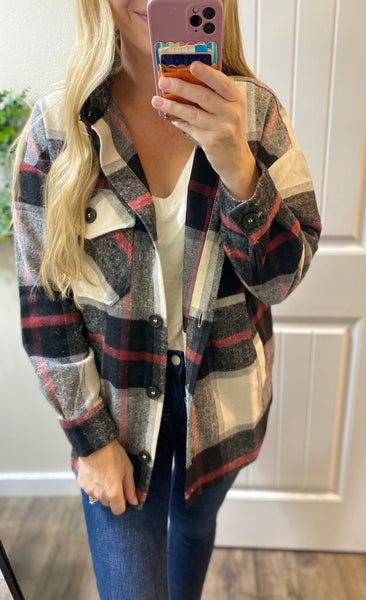 Black/Red Shacket