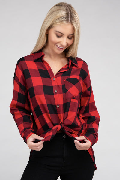 Plaid Button Down Tops