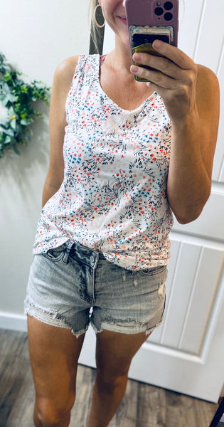 Floral Cutout Tank