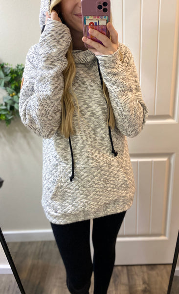 Plush Quilted Pullover Hoodie