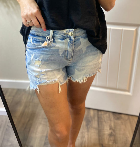 Risen Star Fray Hem Shorts