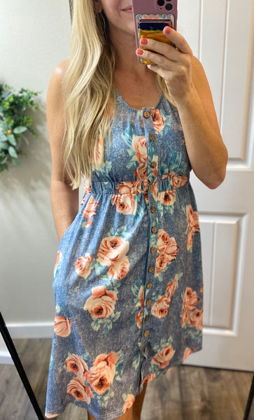 Button Down Sleeveless Dresses