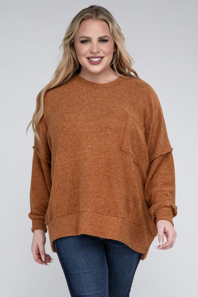 Brushed Mélange Drop Shoulder Sweater