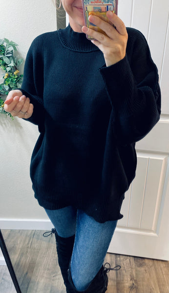 Oversized Side Slit Sweater