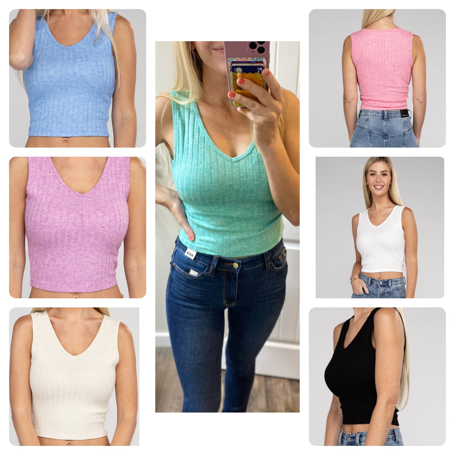 Soft Crop Ribbed Scoop Neck Tank