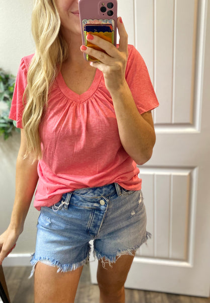 Loveret Raw Hem Distressed Shorts