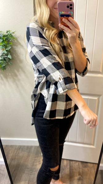 Plaid Button Down Tops