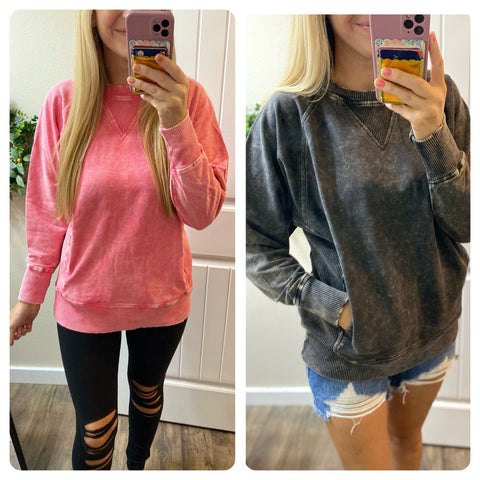 Mineral Wash Terry Pullover