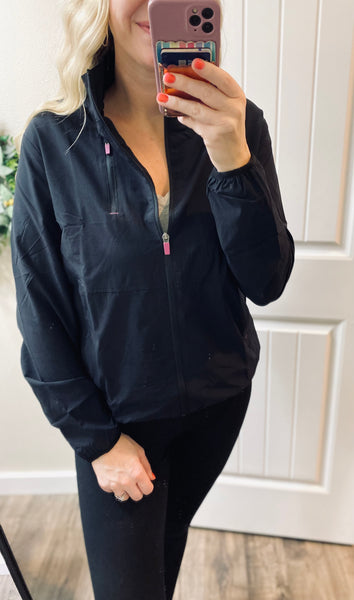 Black Water Resistant Running Jacket