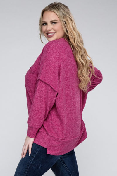 Brushed Melange Drop Shoulder Sweater