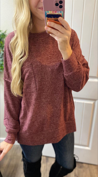 Brushed Mélange Drop Shoulder Sweater