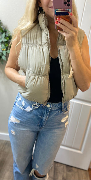 Crop Puffer Vest