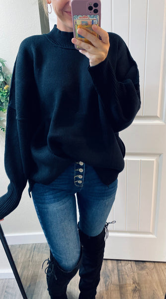 Oversized Side Slit Sweater