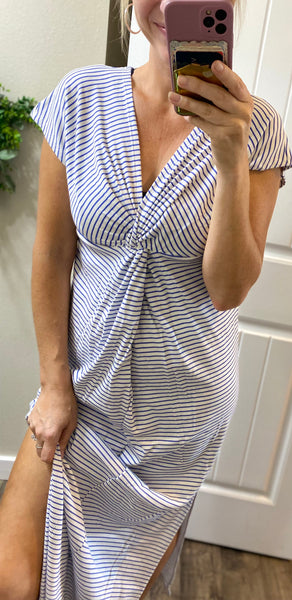 Striped Twist Maxi Dress