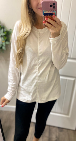 Oversized Dolman Seam Long Sleeve