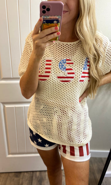 USA Knit Cover Up
