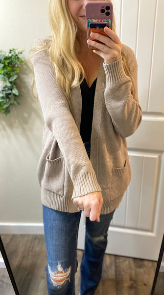 Melange Open Front Sweater Cardigan