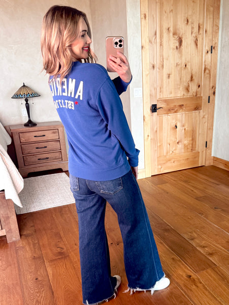 MM Embroidered USA or America Pullover