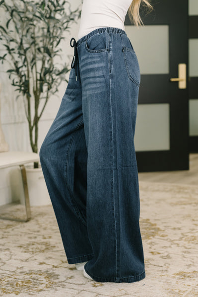 Judy Blue High Waist Dark Featherweight Palazzo Jean