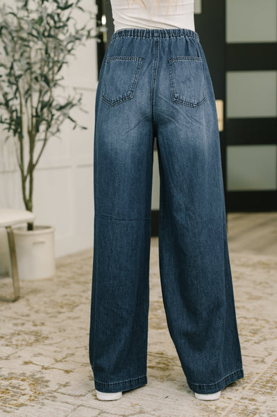 Judy Blue High Waist Dark Featherweight Palazzo Jean