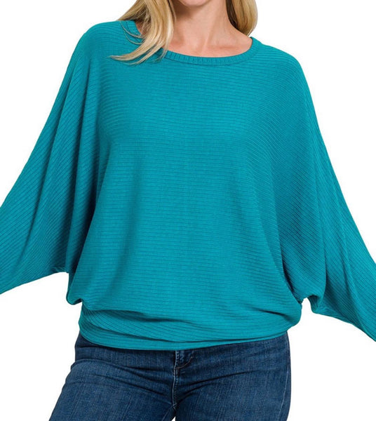 Ribbed BatWing Long Sleeves