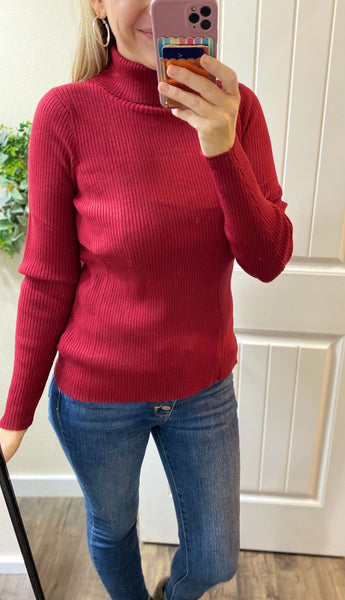 Wine Turtleneck Sweater