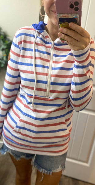 American Stripe 1/2 Zip Hoodie