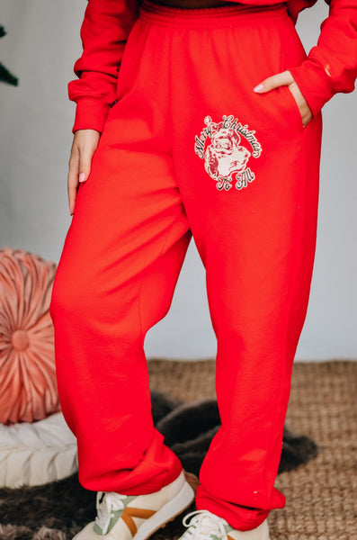 Vintage Santa Red Joggers