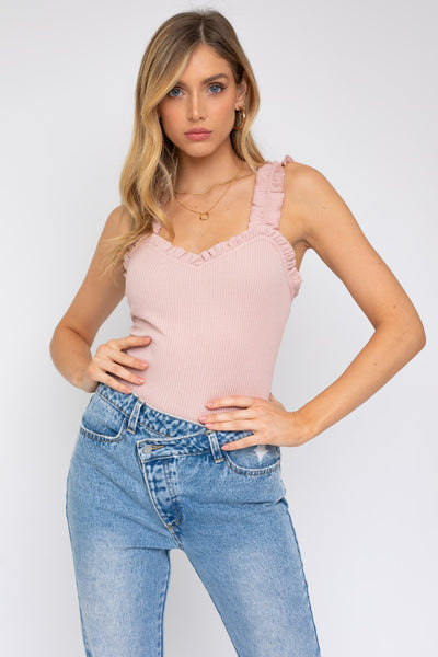 Ruffle Trim Bodysuit