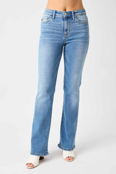 Judy Blue Straight Midwash Non-Distress Denim