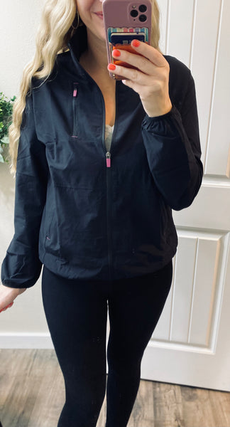 Black Water Resistant Running Jacket