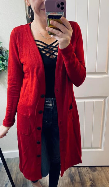 Long Button Cardigans