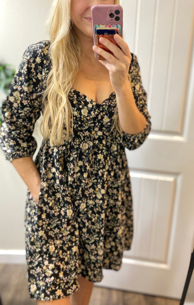 Floral Wide Neck Dress