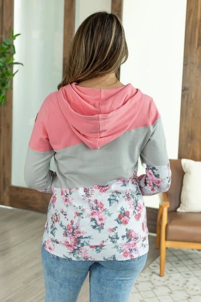 Pink Floral Colorblock Full Zip