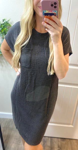 Everyday Favorite Ribbed Knit Dress in Black
