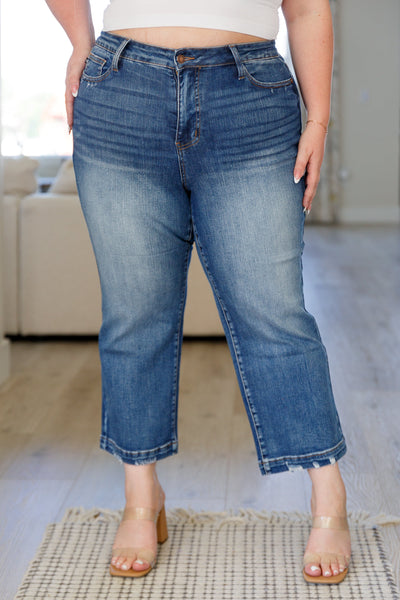 Judy Blue Vintage Wash Wide Leg Crop Denim