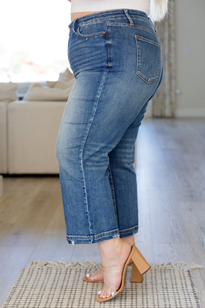 Judy Blue Vintage Wash Wide Leg Crop Denim