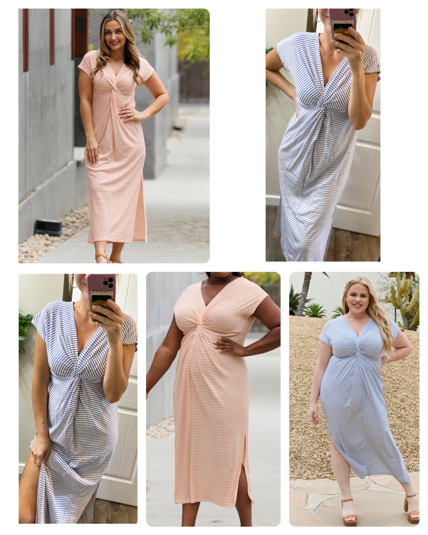 Striped Twist Maxi Dress