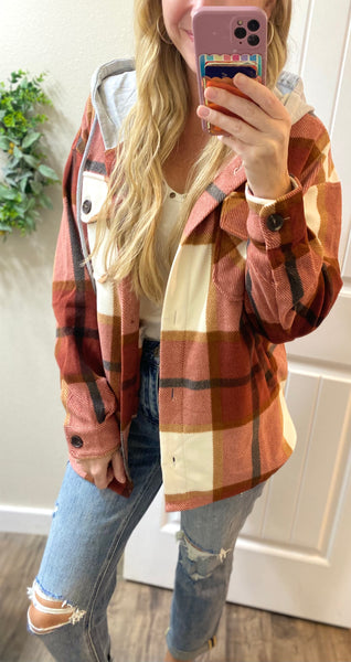 Hooded Shacket Flannel