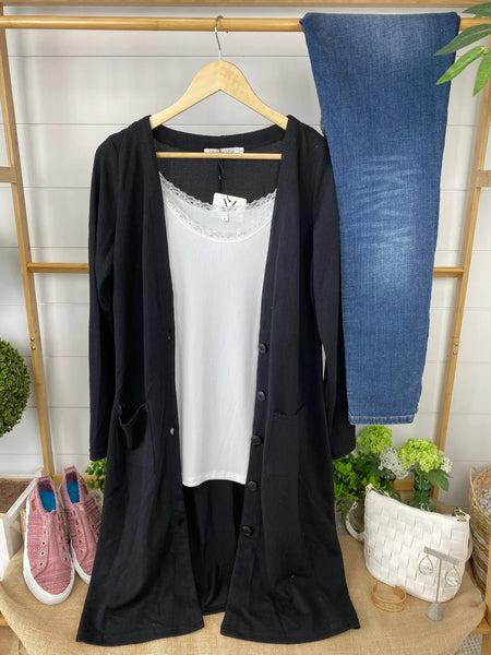 Long Button Cardigans