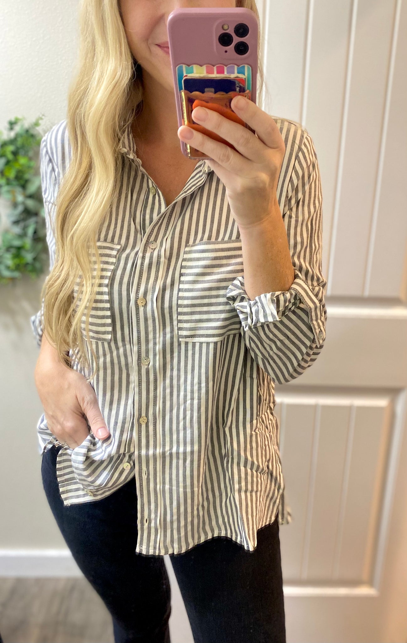 Striped Button Down Dress Shirt