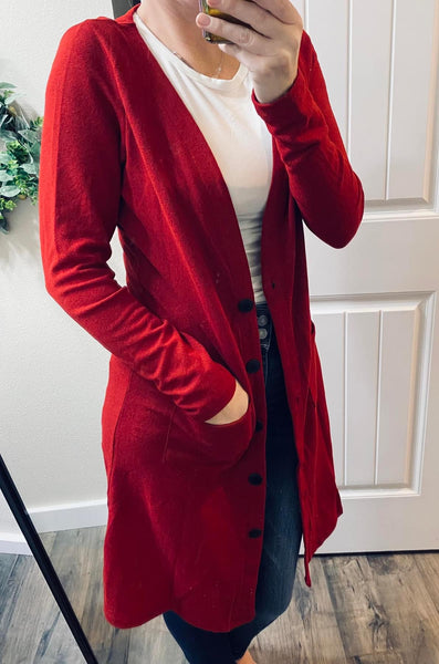 Long Button Cardigans