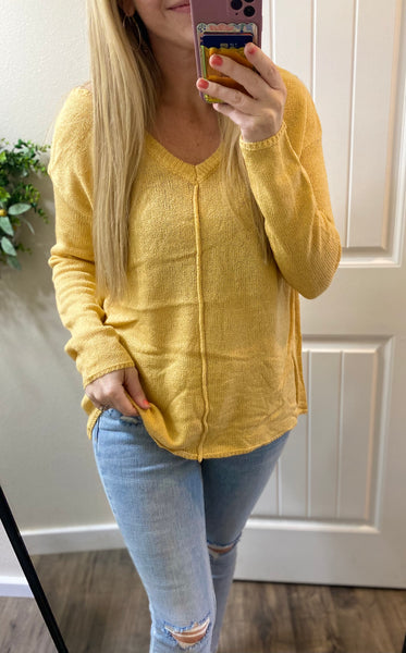 Knit Cut Out Shoulder V-neck Sweater